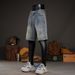 Men's Vintage Distressed Denim Shorts Oversized Retro Washed Blue Artisan Rips Grunge Streetwear Big Tall 28 to 42_mkmklike.com