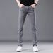 BOY Tencel Jeans Summer Thin Ice Silk Straight Versatile Men Business Casual Long Slim Fit Skinny Pants_mkmklike.com