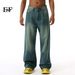 EF JEANS | 2024 New American Basic Retro Washed Old Loose Straight Floor Mopping Jeans_mkmklike.com