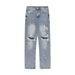 Men's Straight Slim Trousers Zipper Frayed Raw Edge Tassel Hip Hop Design Winter Jeans High Street Personality_mkmklike.com