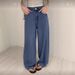 Women's Loose-Fit Tencel Jeans – High Waist Stretch Straight Leg Pants (Breathable & Lightweight, Blue & White Options)_mkmklike.com