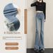 Women's Clothing High Waist Flared Hem Jeans For Women – Vintage Washed Distressed Denim Pants (Retro Blue, Black, XS-2XL)_mkmklike.com