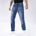 Men's Stretch Skinny Jeans Slim Fit Blue Trousers With Multiple Embroidered Back Pockets_mkmklike.com