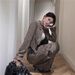 American Retro Style Short Biker For Women, Spring Autumn 2025 New Suede Coffee Color Cool And Stylish Jacket_mkmklike.com