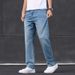 Hr2025 New Jeans Loose Thin Trendy Korean Edition Casual Straight Stretch Denim Men's Pants_mkmklike.com
