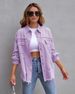 new European and American style mid-length raw edge ripped denim jacket for women long-sleeved casual lapel top_mkmklike.com