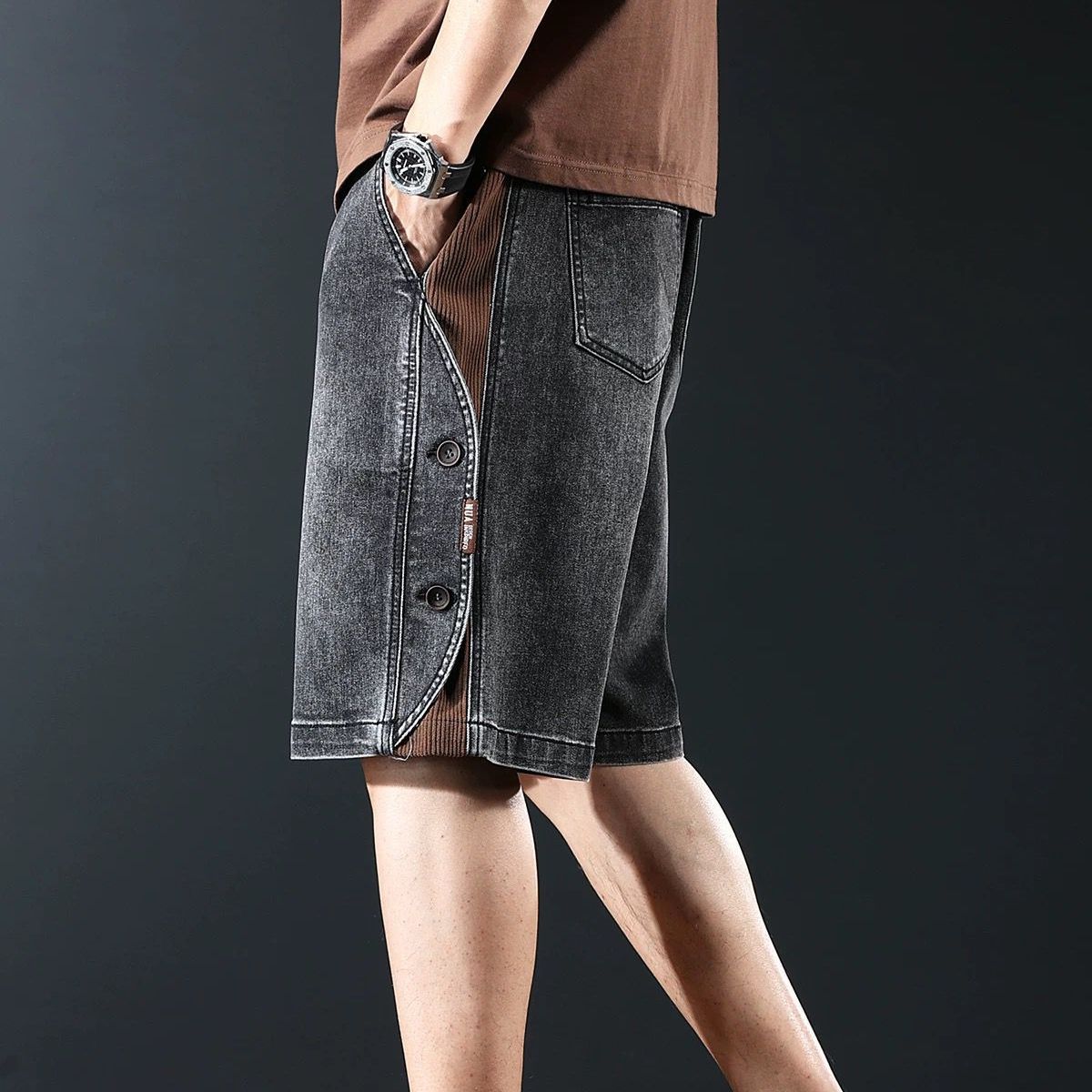 Men's Clothing High End Trendy Brand Denim Shorts Men's Summer New Loose Straight Shorts Trendy Casual Shorts Men's Fashion Trend_mkmklike.com