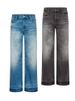 Men's Clothing Men's Ice Blue Washed Jeans - High-Ounce A-Line Wide Leg Denim (Glacial Ripple Effect)_mkmklike.com