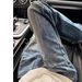 "Men's Lightning Bolt Ripped Denim Jeans – High Street Slim Straight Fit With Subtle Flare, Distressed Details (Summer Staple, Urban Edgy Look)"_mkmklike.com