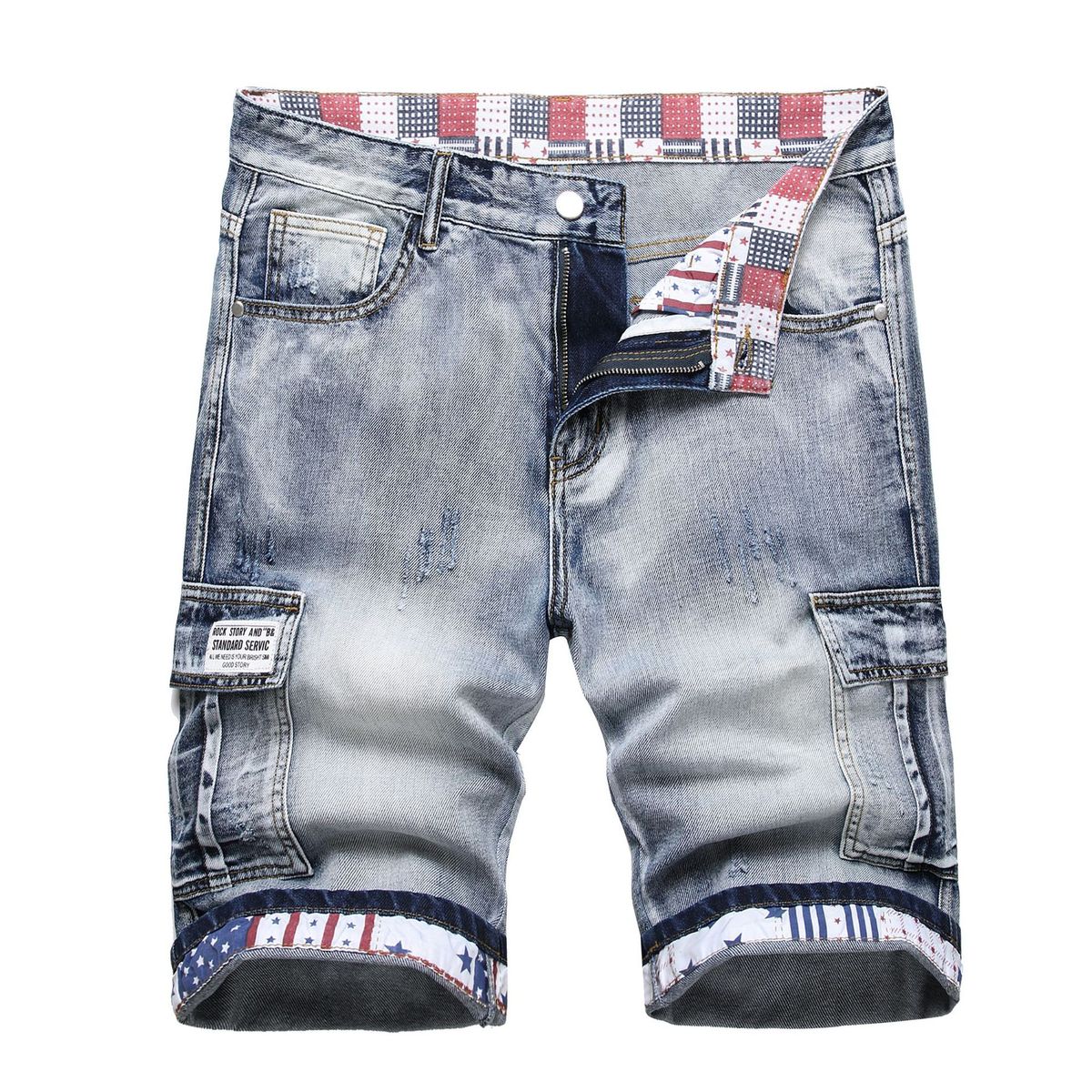 Original European And American Style Fashionable Workwear Denim Shorts_mkmklike.com