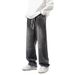 Men's Washed Denim Jeans Straight Leg Loose Fit Retro Distressed Street Style Hip Hop Pants Spring Autumn European American_mkmklike.com