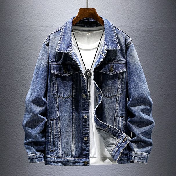 Loom Men's 2025 New Trend Loose Workwear European And American Street Retro Denim Jacket Spring Autumn_mkmklike.com