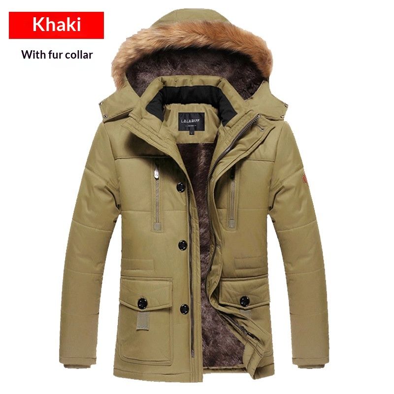Lunar Apex Cross-Border Mid-Length Plus Size Casual Fashion Jacket Men's Warm Cotton Coat Thickened Outerwear_mkmklike.com