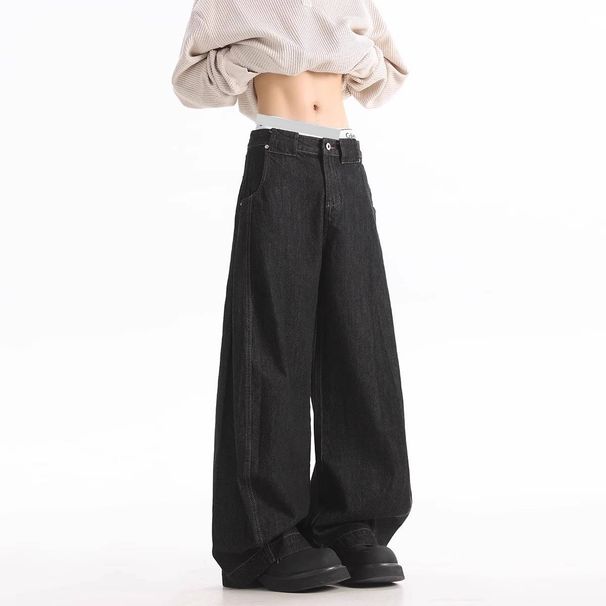 Cleanfit Vintage Washed Jeans For Men – Relaxed Straight-Leg Denim Pants With Retro Minimalist Aesthetic_mkmklike.com