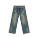 EF JEANS | 2025 Spring New American Street Dyeing And Aging Gradual Change Straight Loose Jeans Tide_mkmklike.com