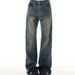Men's Clothing Retro High Street Blue Distressed Wide Leg Jeans Loose Fit Slimming Straight Leg Floor Length Trousers For Men And Women Trendy Brand_mkmklike.com