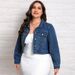 Women's Clothing Plus Size Retro Denim Top Versatile Fashionable Short Jacket_mkmklike.com