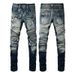 Men's Clothing Jeans European And American Trendy Brand Motorcycle Jeans Men's High Street Riding Style Splicing Tights Men 1052_mkmklike.com
