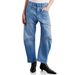 "Vintage-Inspired High Waisted Jeans – Distressed Patch Pocket Workwear Denim For Women (Black/White/Light Blue/Medium Blue, S-XXL)"_mkmklike.com