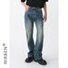 Denim Straight Micro-horn Jeans Men_mkmklike.com