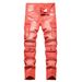 Men's Clothing Personality Multi Pocket Heavy Washed Denim Trousers_mkmklike.com