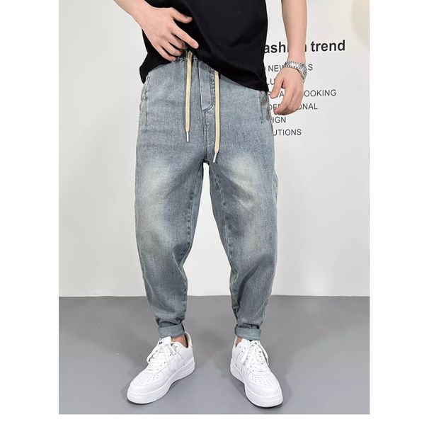 Men's Clothing Plus Size Distressed Jeans For Men American Casual Edgy Straight Leg Loose Fit Slightly Flared Wide Leg Pants For Spring Autumn_mkmklike.com