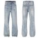 Light Blue Flared Jeans Unisex Summer Style Thin High Street Slimming Pants Cleanfit Straight Leg_mkmklike.com