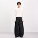 Men's American Vintage Bamboo Texture Curved Hem Baggy Cargo Pants Asymmetric Design Jeans_mkmklike.com