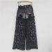 Women's Black High Waist Wide Leg Jeans Summer Lace Embroidery Hollow Out Fashion Loose Straight Denim Pants_mkmklike.com
