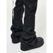 Men's Coated Waxed Flared Jeans – High Street RO Style, Relaxed Fit With Slight Stretch & Distressed Hem (Black, S-XXXL)_mkmklike.com