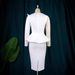 Women's Clothing patchwork dress Beaded high waist slim dress_mkmklike.com