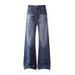 Vintage Wide-Leg Flared Jeans For Men - High Waist Relaxed Fit Straight Denim Pants, Classic Blue & Light Blue Wash_mkmklike.com