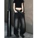 "Patchwork Wide-Leg Jeans – Retro High Street Style | Unisex Straight Fit With Distressed Details"_mkmklike.com