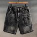 Men's Heavyweight Workwear Denim Shorts Summer Thin Loose Fit American High Street Style Trendy Versatile Mid-Length Five Point_mkmklike.com