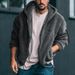 TEM Cross-Border Men's Autumn Winter Double-Sided Fleece Warm Loose Hooded Casual Jacket_mkmklike.com