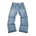 Men's Clothing Distressed Splatter Denim Jeans High Street Washed Straight Leg Casual Fashion For Men_mkmklike.com
