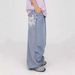 Trendy Distressed Letter Print Wide Leg Jeans For Women - Vintage Streetwear Denim Pants With Low Waist & Zip Details_mkmklike.com