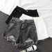 Summer High-Waisted Korean Style Denim Shorts for Women Loose Fit Ripped Tassel A-Line Wide Leg Hot Pants Trendy Brand New Arrival 2026_mkmklike.com