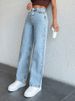 High Waist Straight Leg Jeans For Women - Light Blue Denim Pants With Mid-Stretch & Wrinkle-Free Finish (Classic Fit, Size XS-6XL)_mkmklike.com