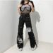 Streetwear Denim Pants For Women – Printed & Metal Button Design (S-XL) | Hip-Hop & Casual Style_mkmklike.com