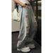Men's Clothing High End Trendy Embroidered Distressed Casual Jeans Loose Fit Wide Leg Pants Curved Blade Cool And Versatile Niche_mkmklike.com