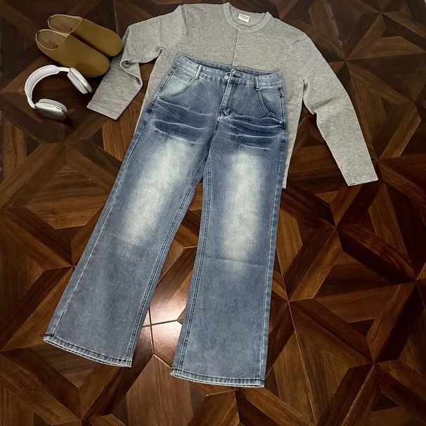 Men's Summer Jeans Hong Kong Style Hip Hop High Street Personalized Cool And Stylish Trousers New_mkmklike.com