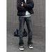 Men's Slim Fit Flared Jeans – Fleece-Lined Winter Denim Pants, High Waisted Stretch Black Jeans (Black/Gray, S-3XL)_mkmklike.com
