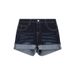 High-Waisted Stretch Denim Shorts For Women – A-Line Rolled Hem, Slim Fit & Comfortable (Dark Blue, S-5XL)_mkmklike.com