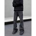 Nordmann Black Gray Jeans Men American Vintage Slightly Flared Casual Autumn Winter Style Trendy Brand Loose Straight-leg Long_mkmklike.com