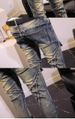 New Trendy Brand Men's Ripped Jeans Trendy Personality Slim Fit Small Feet Long Pants Retro Old Splicing Locomotive_mkmklike.com
