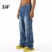 EF JEANS | 2024 New Product, American Street Trend Heavy Industry Splicing Multi-pocket Washed Jeans Casual_mkmklike.com
