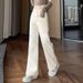 off White High Waist Wide Leg Jeans Slimming Patchwork Curved Scimitar Pants for Women Spring Autumn 2025 Style_mkmklike.com