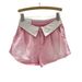 Women's Clothing Design sense of color cuffed denim shorts women_mkmklike.com