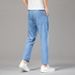 Tencel Thin Cropped Men's Loose Straight Casual Cotton Stretch Plus Size High-End Jeans Men_mkmklike.com